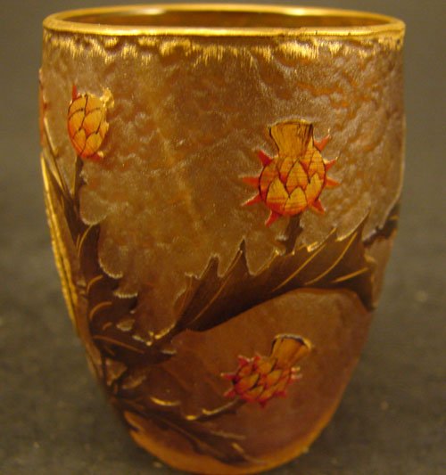 Pair Daum Nancy Liquors with cameo design featurin - 3
