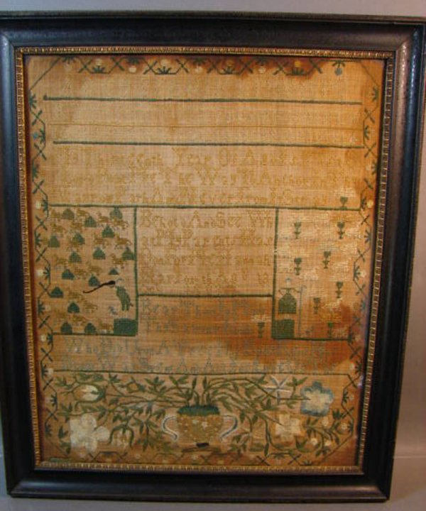 American Needlework Sampler Hannah Harforth 1808 