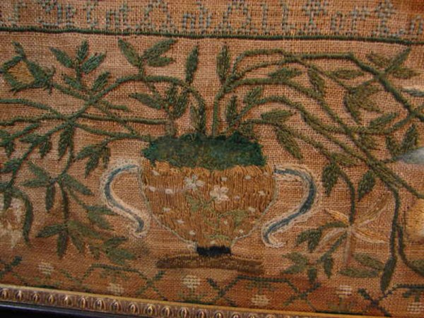 American Needlework Sampler Hannah Harforth 1808  - 3