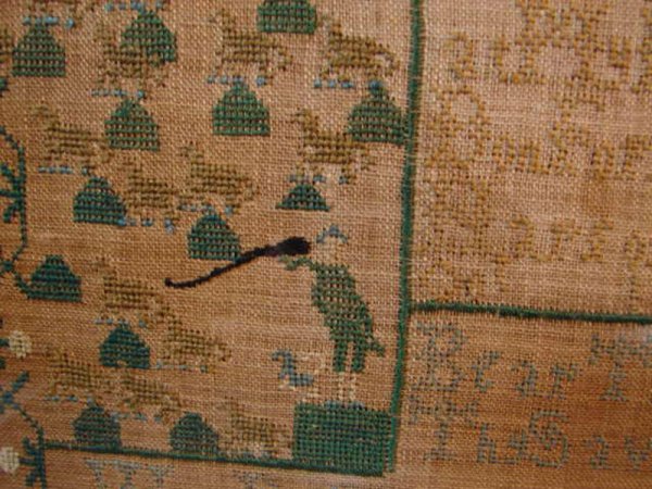 American Needlework Sampler Hannah Harforth 1808  - 4