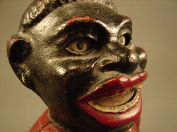 "Jolly Nigger" Mechanical bank. 7"h x 5 1/2"w x 5 - 2