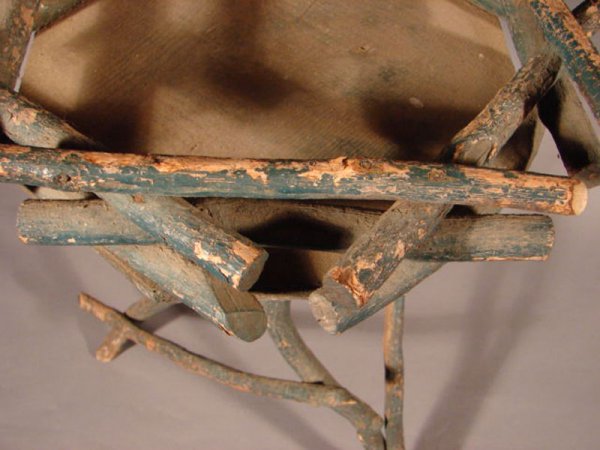 Rustic Adirondack Blue Painted Twig Stand. 25"h x - 2
