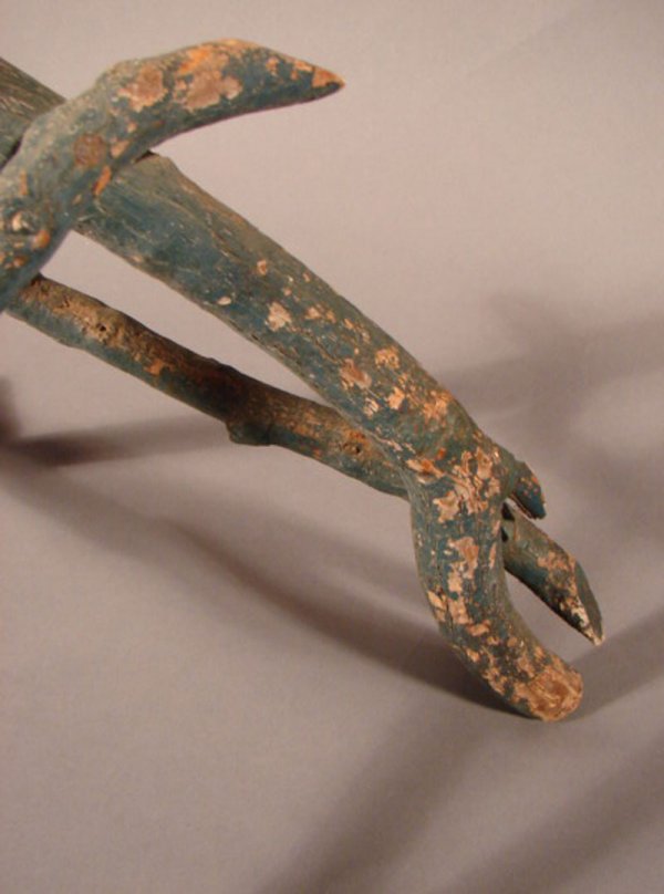Rustic Adirondack Blue Painted Twig Stand. 25"h x - 3
