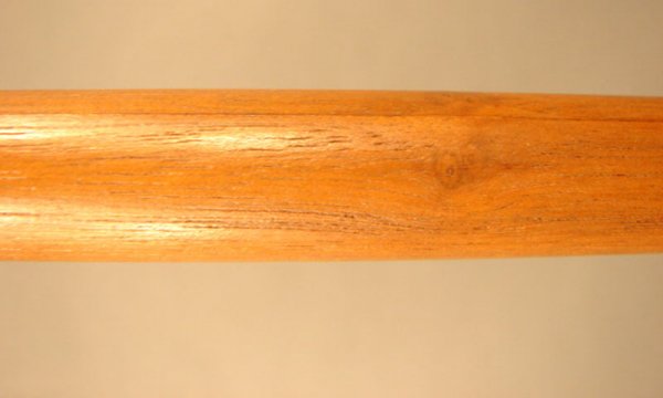 Brass & Wood Floor Lamp. No shade. 4'3" h x 10" - 4