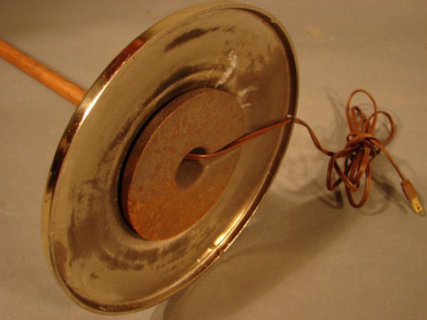 Brass & Wood Floor Lamp. No shade. 4'3" h x 10" - 6
