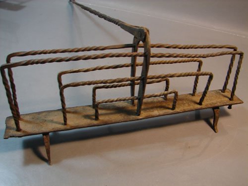 Antique Primitive Iron Toaster - 2