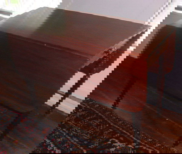 14J: American Cherry Pembroke style Drop Leaf Table wit: American Cherry Pembroke style Drop Leaf Table with a single drawer at one end. Finely dovetailed drawers. Made ca. 1830. Professionally refinished. 30"h x 42"l x 19"w. (49"w w/leaves open)