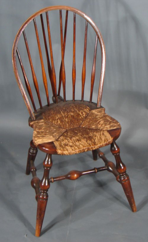 Antique Mahogany Brace Back Windsor Desk Chair wi