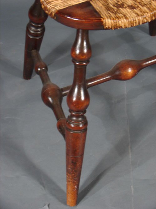 Antique Mahogany Brace Back Windsor Desk Chair wi - 2