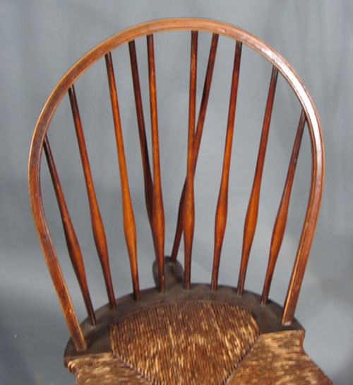 Antique Mahogany Brace Back Windsor Desk Chair wi - 3