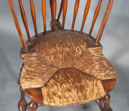 Antique Mahogany Brace Back Windsor Desk Chair wi - 4