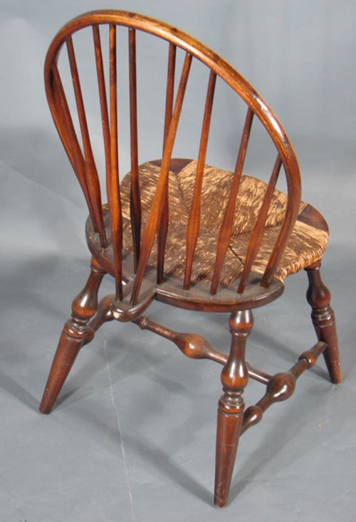 Antique Mahogany Brace Back Windsor Desk Chair wi - 5