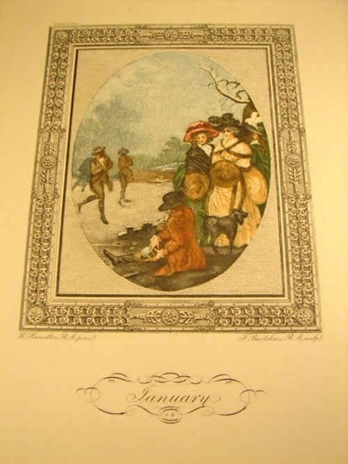12 Hand Printed Color Etchings depicting the 12 mo - 4