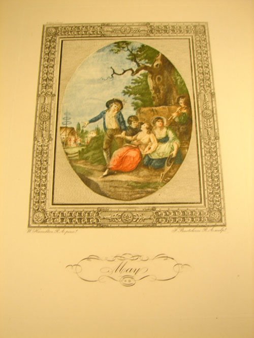 12 Hand Printed Color Etchings depicting the 12 mo - 5