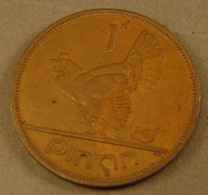Metal box of Irish pennies to 6 pence mostly mode - 3