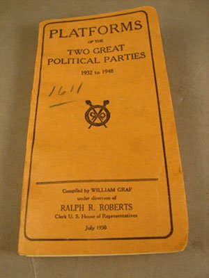 Book Titled " Platforms of the Two Great Politica