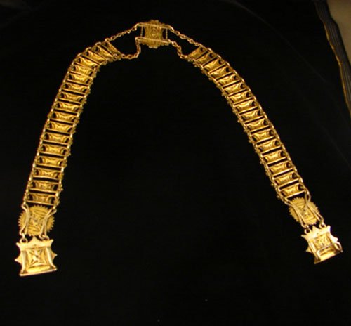Gilt Silver Handmade Belt with faux opals. Silver h - 5
