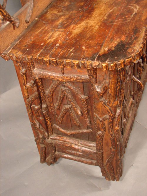 Very Rare Rustic / Adirondack Twig Decorated Wash - 5