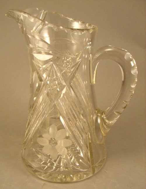 American Brilliant Period ABP Cut Glass Pitcher w