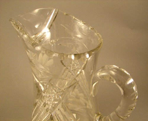 American Brilliant Period ABP Cut Glass Pitcher w - 2