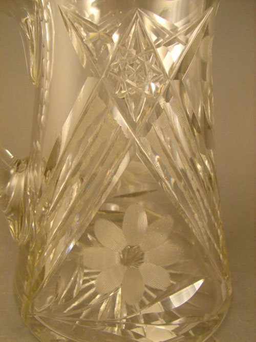 American Brilliant Period ABP Cut Glass Pitcher w - 4