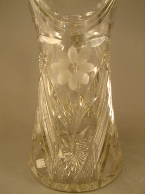 American Brilliant Period ABP Cut Glass Pitcher w - 5
