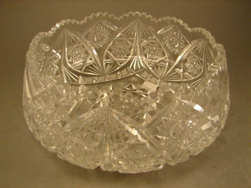 American Brilliant Period ABP Cut Glass Center Bo