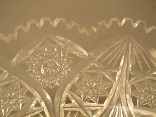 American Brilliant Period ABP Cut Glass Center Bo - 2