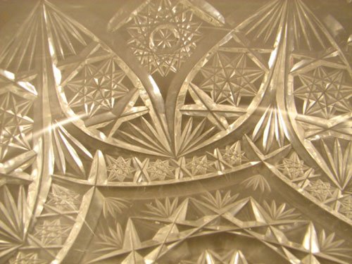 American Brilliant Period ABP Cut Glass Center Bo - 3