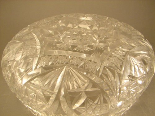 American Brilliant Period ABP Cut Glass Center Bo - 4