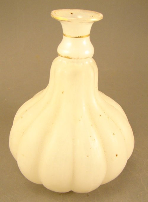 Antique Barber / Cologne Bottle in White Milk Gla