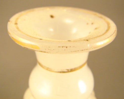 Antique Barber / Cologne Bottle in White Milk Gla - 2