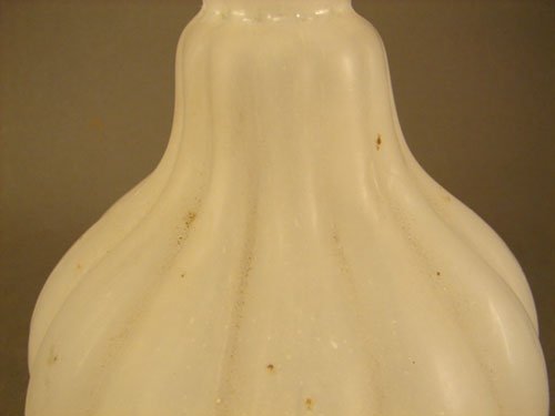 Antique Barber / Cologne Bottle in White Milk Gla - 3