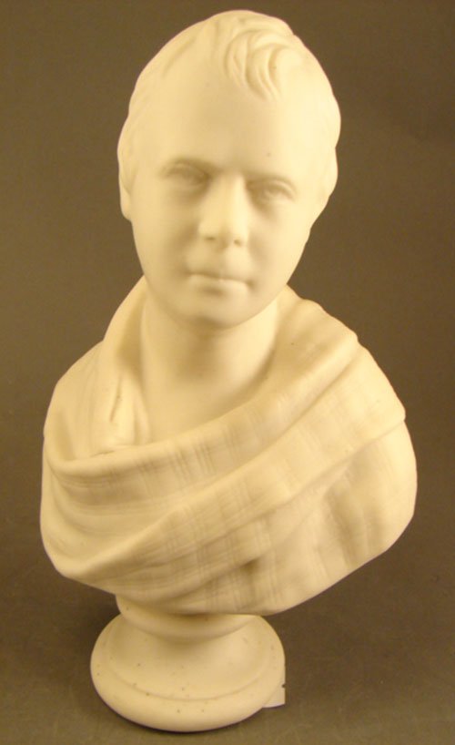 Two Antique Parian Porcelain Busts of Man and Wom - 2