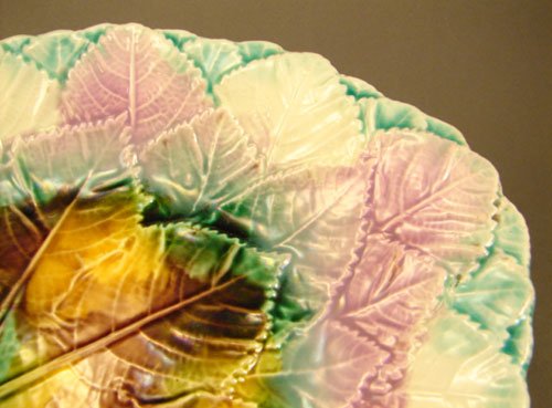 Antique Majolica Leaf Form Dish. Maker unknown. 1 - 3