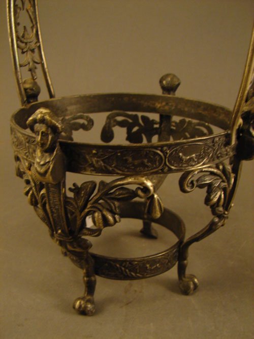 Antique Figural Sweet Meat Jar. Silver plate Hold - 4