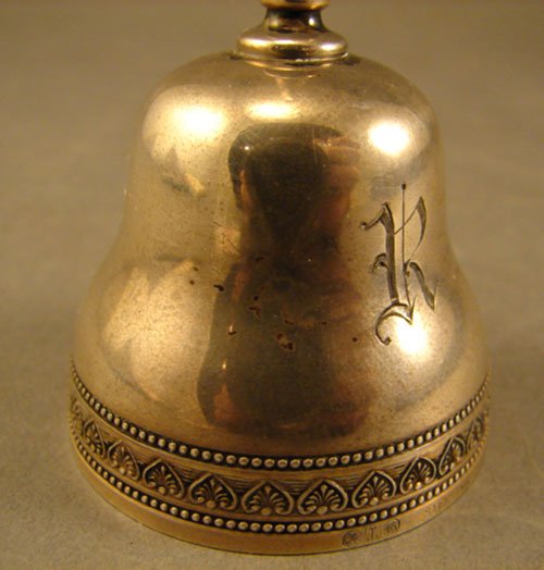 Sterling Silver Bell monogrammed "R" measures: 3 - 2