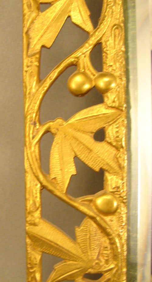 Antique Gilt Metal Hanging Candle Sconce with Bev - 3