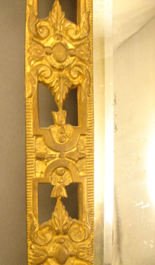 Antique Gilt Metal Hanging Candle Sconce with Bev - 3