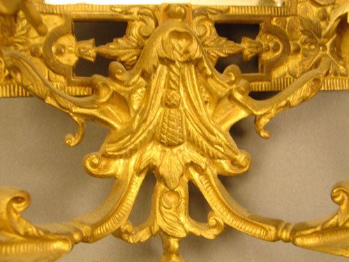 Antique Gilt Metal Hanging Candle Sconce with Bev - 5
