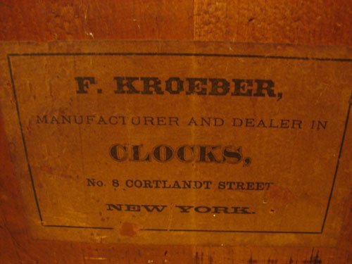 F. Kroeber Rosewood Antique Shelf Clock. 8 Day. R - 5