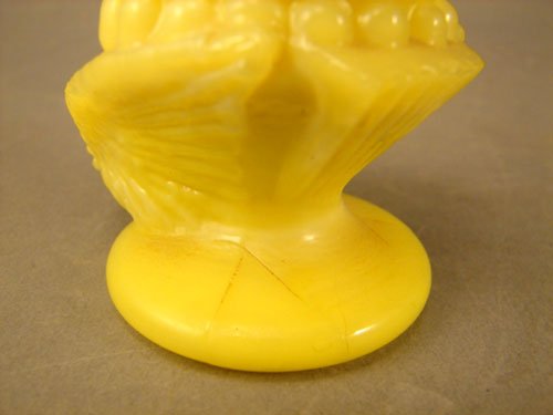 Antique Figural Toothpick Holder in Yellow Custar - 5