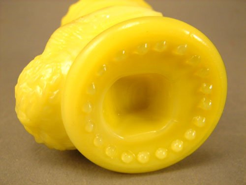 Antique Figural Toothpick Holder in Yellow Custar - 6