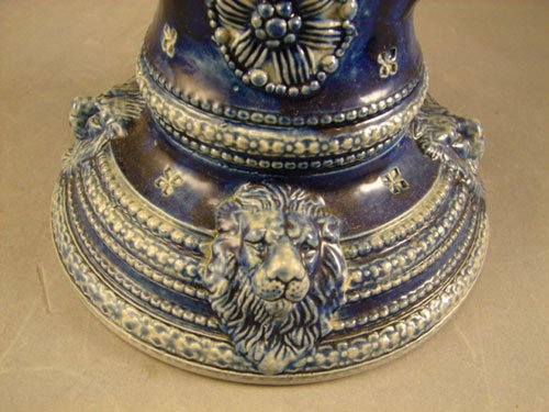 Antique Salt Glazed Ewer. Probably German. Cobalt - 5