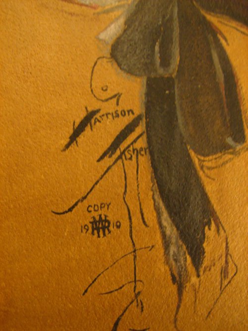 Harrison Fisher signed Original Painting on Artis - 4