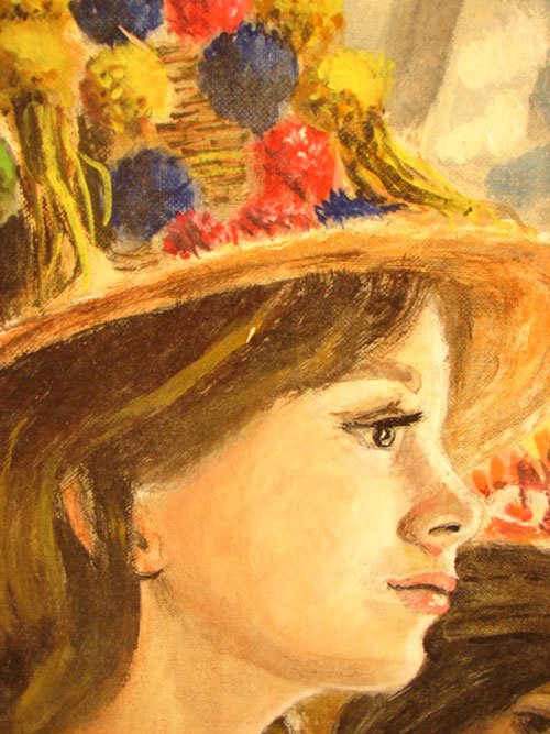 Oil Painting on Canvas depicting two Young Girls - 2