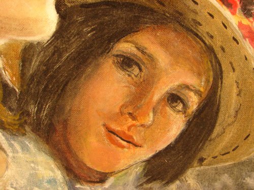 Oil Painting on Canvas depicting two Young Girls - 3