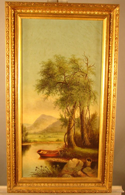 Antique American Oil Painting on Canvas. Landscap - 2