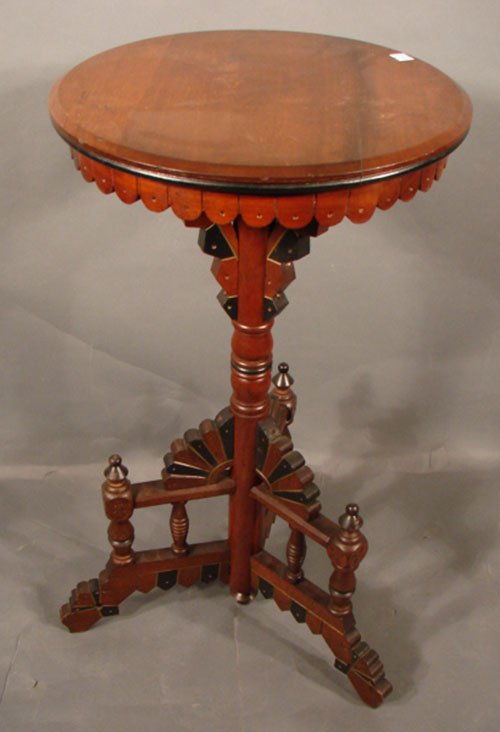 Eastlake Victorian Antique Walnut Plant Stand wit