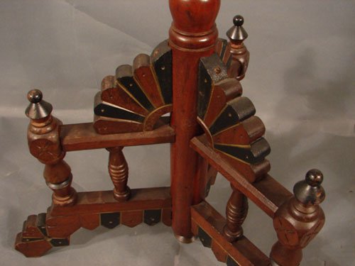Eastlake Victorian Antique Walnut Plant Stand wit - 3